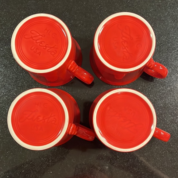Scarlet Mug Fiesta HCL (Intro 2004) by HOMER LAUGHLIN - Set of 4 - Picture 3 of 6